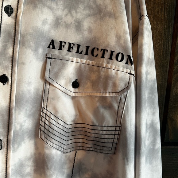 Affliction men’s Button up collared shirt black label 2XL - Picture 2 of 7